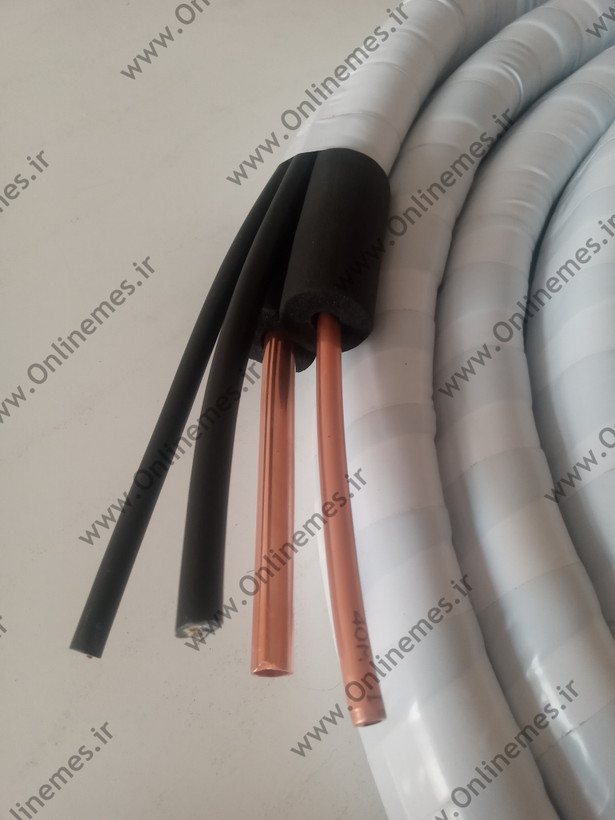 لوله مسی و عایق کولرگازی مناسب کولر9000 و 12000 به همراه کابل و پرایمر ( 5 متری )